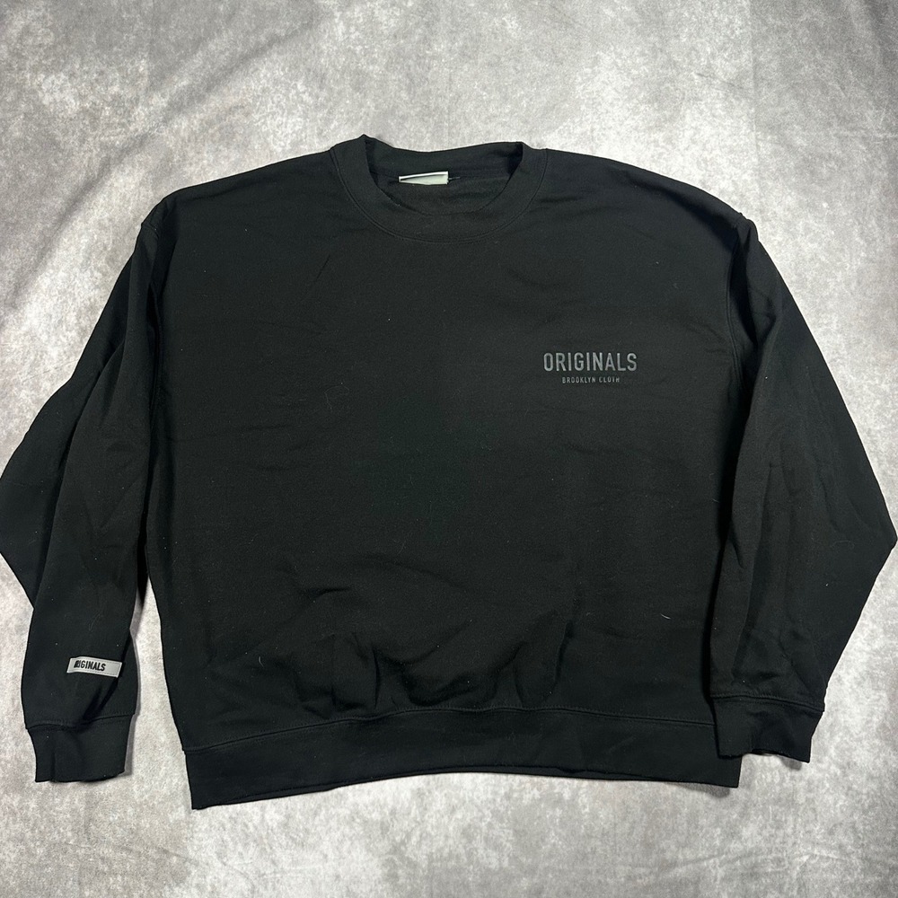 Brooklyn Cloth Originals Mens XL Black Crewneck Sweatshirt Logo Streetwear XL